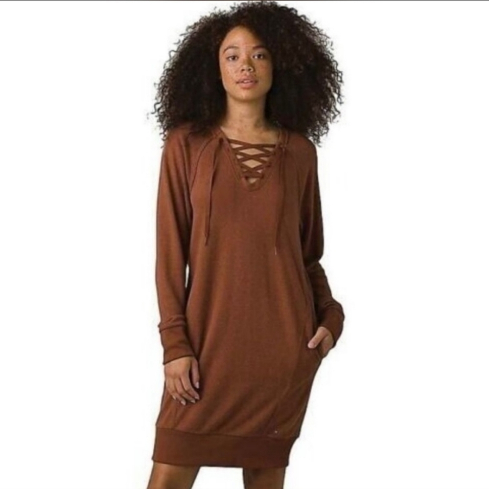 NWT Cozy UP Terry Dress Roux Heather
